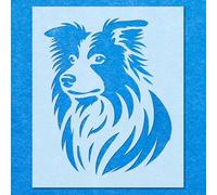 Border Collie Dog Stencil: Mylar Airbrush Wall Art Painting Crafts | DIY-A3 Stencil - Design Size (317 x 257 mm)