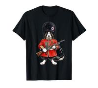 Border Collie Dog Tee London Guard of the King England Flag T-Shirt