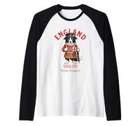 Border Collie Dog Tower of London Guardian Coffee England Raglan Baseball Tee