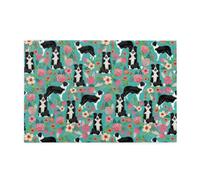 Border Collie Dog Vintage Style Florals1