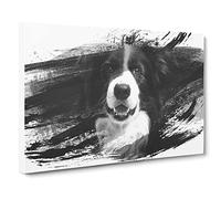 Border Collie Dog Vol.10 V1 Canvas Print | Gallery Wrapped 30mm Frame Wall Art | 24x16 inches | Ready to Hang | Modern Animals Picture | Living Room Bedroom Lounge Office