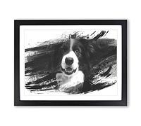 Border Collie Dog Vol.10 V1 Modern Framed Print | A2 Black Framed Wall Art | Ready to Hang | Modern Animal Picture | Living Room Bedroom Lounge Office