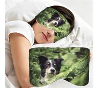 Border Collie Dogs Bokeh Pets Black White, Sleep Mask for Home Travel, Full Eye Covers Light Blocking Eye Mask Sleep Eye and Ear Muffs