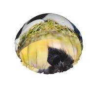 Border Collie Dogs Puppy Pets Black Border,Shower Cap Nightcap Double Layer Waterproof Elastic Bath Cap Reusable Hair Cap