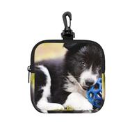 Border Collie Dogs Puppy Pets Black Border, Square Zipper Storage Bag, Neoprene Coin Purse, Small Wallets, Change Pouch, Change Purse