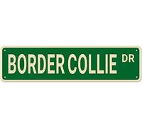 Border Collie Dr Street Signs, Dog Decor Border Collie Sign Border Collie Owner Gift, Wall Decor for Home/Bedroom/Man Cave, Quality Metal Signs 16x4 Inch