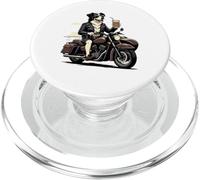 Border Collie drinking ice coffee on a motorbike DIGOR PopSockets PopGrip for MagSafe