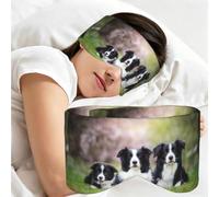 Border Collie Family, Sleep Mask for Home Travel, Full Eye Covers Light Blocking Eye Mask Sleep Eye and Ear Muffs