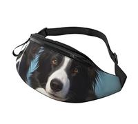 Border Collie Fanny Pack for Men Women Fashion Running Waist Packs Waterproof Crossbody Bags Everywhere Belt Bag with Adjustable Strap Sports Hip Pack for Travel Wallet