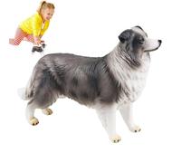 Border Collie Figures, Detailed Realistic Collie Border Toy for Car Decoration, Emile Animal Toy for Small Hand-Painted Dogs for Cake Decorations, Birthday Gifts