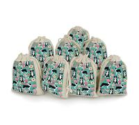 Border Collie Florals 8 PCS Muslin Bags with Drawstring Sachet Bags Empty Small Cotton Drawstring Bag Muslin Reusable & Washable Cotton Bag for Herb Spice Candy Soap Jewelry Wedding Gift Pouches