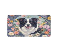 Border Collie Florals Desk Pad Protector Large Waterproof Desk Mat Blotter Non-Slip Rubber Base Multifunctional Mouse Keyboard Gaming Pad Big Computer Mat for Home Office