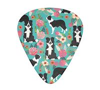 Border Collie Florals Guitar Plectrums 12 Pieces Set =>> Comfortable In The Hand With Smooth Edges Three Thicknesses To Match