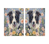 Border Collie Florals Passport Holder Personalized Passport Wallet for Women Men Travel Document Organizer Holder