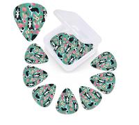 Border Collie Florals Print Guitar Picks 12 Pack Guitar Plectrums with Storage Box Bass Picks For Acoustic Guitar Bass Electric Ukulele Includes 0.46mm, 0.71mm, 0.96mm