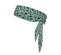Border Collie Florals Print Neutral Headband/Sports Belt. The Most fit for Sports, Fitness, Exercise, and Yoga