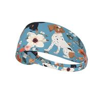 Border Collie Florals Print Sports Headbands For Men Women, Moisture Wicking Sweat Band Elastic Wide Hair Bands,For Running, Cycling,Gym Exercise