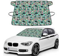 Border Collie Florals Printed, Car Windshield Cover, Protective Windscreen Cover - Snow Ice Sun UV Dust Water Resistant - Fit for Most Cars