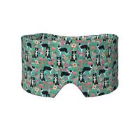 Border Collie Florals Printed, Full Eye Covers Light Blocking Eye Mask Sleep Eye and Ear Muffs