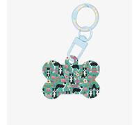 Border Collie Florals Printing Acrylic Dog Bone Ornament,Pet Tags,Key Chain Dogs Tag for Holiday for Pet Lovers,Dogs Gift
