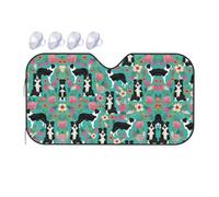 Border Collie Florals Printing Upgrade Car Windshield Sun Shade Protect Car From Sun Rays Heat Damage,Vehicle Accessories