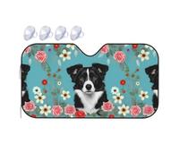 Border Collie Florals Printing Upgrade Car Windshield Sun Shade Protect Car from Sun Rays Heat Damage,Vehicle Accessories