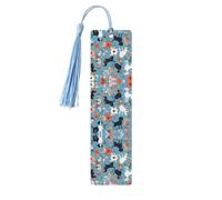 Border Collie Florals Wooden Bookmark Exquisite Natural Wood Bookmarks with Double Sided Full Print Design Gift for Book Lovers, Teachers, and Students