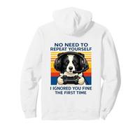 Border Collie Gamer I Ignored You Fine The First Time Retro Pullover Hoodie