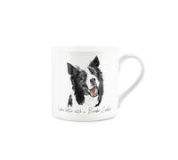 Border Collie Gift Mug - White Dog Bone China Coffee/Tea Present by Rhiannon Chauncey