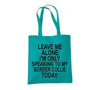 Border Collie Gifts for Dog Lovers Owners - Shopper Tote Bags for Women - Funny Reusable Shopping Bag for Groceries, Gift bags, Book Bag, Travel Bag - 100% Cotton - Leave Me Alone