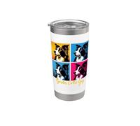 Border Collie Guy Pop Art Style Stainless Steel Insulated Tumbler