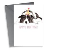 Border collie happy birthday card