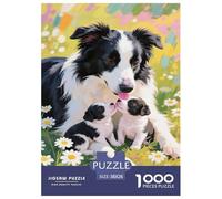 Border Collie Herding Art 1000 Piece Animal Jigsaw Puzzle for Adults Fun Toy Intellectual Game Home Decoration Stress Relief Education Game Relaxation And Intelligence 38x26cm/1000pcs