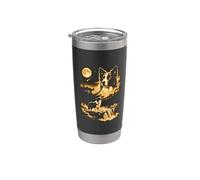 Border Collie Howling to The Moon Stainless Steel Insulated Tumbler