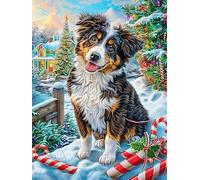 Border Collie in Christmas Garden 1000 Pc Classic Jigsaw Puzzle Mitos Cuento De Hadas Puzzle for Adults Hard Challenging Hobby Home Decor Poster High-grade Rigid Cardboard 1000 PCS