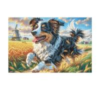 Border Collie in Flower Field 1000 Piece Jigsaw Puzzle for Adults Jigsaw Cozy Night In Activity Colourful Challenge Great Gift for Puzzle Lovers Stress Reliever 1000 PCS