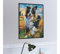 Border Collie in Flowers 500 Piece Jigsaw Puzzle for Adults Animals Plants Winter Evening Activity Cozy Relaxation Detailed Artwork Ideal Housewarming Gift 500 PCS