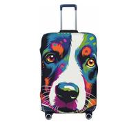 Border Collie in The Style Elastic Travel Luggage Cover Suitcase Protector, Print Suitcase Baggage Cover Anti-Scratch