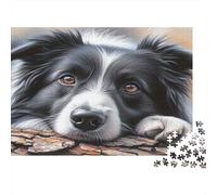 Border Collie Jigsaw Puzzle 1000 Piece Recycled Paper Adults Portrait Jigsaws Hard Challenge Decompression Exercising Hands-on Skills Great Gift Idea 70x50cm/1000pcs