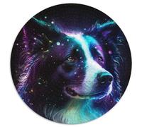 Border Collie Jigsaw Puzzle 1000 Pieces 1000 Pieces Round Puzzle Gifts for Home Decor, Brain Training 67.5x67.5cm