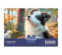 Border Collie Jigsaw Puzzle for Adults 1000 Pieces for Loved Ones Cute Animals Wall Art Colorful Artwork Vibrant Imagery Perfectly-Fitting 70x50cm/1000pcs