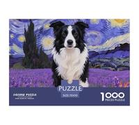 Border Collie Jigsaw Puzzles for Adults 1000 Beautiful Decoration Puzzle Pet Dog Challenging Puzzles Fun Present & Activity for Home70x50cm/1000pcs