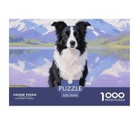 Border Collie Jigsaw Puzzles for Adults 1000 Beautiful Decoration Puzzle Pet Dog Colourful,Fun,Challenging And Brainteasing Fun Present & Activity for Home70x50cm/1000pcs