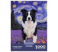 Border Collie Jigsaw Puzzles for Adults 1000 Beautiful Decoration Puzzle Pet Dog Fun Present & Activity for Home38x26cm/1000pcs