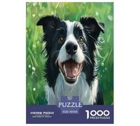 Border Collie Jigsaw Puzzles Puzzle for Adults Kids. 1000 Piece Great Gifts Challenge Toy Educational Games Home Decoration for Adults& Kids Age 14 Years Up 70x50cm/1000pcs