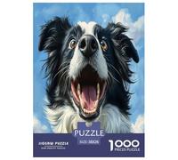 Border Collie Jigsaw Puzzles Puzzle for Adults Kids. 1000 Piece Impossible Challenge Toy Educational Games Home Decoration for Educational Games Gifts 38x26cm/1000pcs