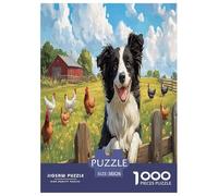 Border Collie Jigsaw Puzzles Puzzle for Adults Kids. 1000 Piece Impossible Challenge Toy Educational Games Home Decoration for Adults& Kids Age 14 Years Up 38x26cm/1000pcs