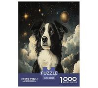 Border Collie Jigsaw Puzzles Puzzle for Adults Kids. 1000 Piece Impossible Challenge Toy Educational Game Home Decoration for Adults& Kids Age 14 Years Up 38x26cm/1000pcs