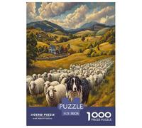 Border Collie Jigsaw Puzzles Puzzle for Adults Kids. 1000 Piece Impossible Challenge Toy Educational Games Home Decoration for Adults& Kids Age 14 Years Up 38x26cm/1000pcs