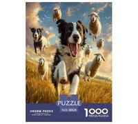 Border Collie Jigsaw Puzzles Puzzle for Adults Kids. 1000 Pieces Impossible Challenge Toy Educational Games Home Decoration for Adults& Kids Age 14 Years Up 38x26cm/1000pcs